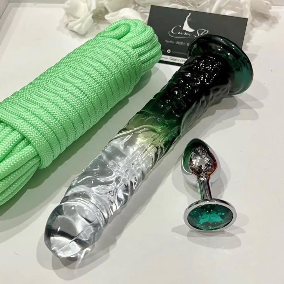 Dương vật giả trong suốt Ombre 2 mầu silicone y tế size vừa 3 IMG 0879
